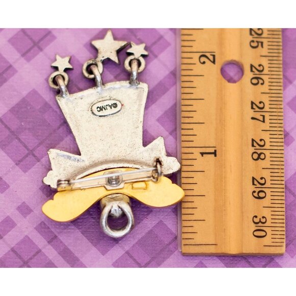 Vintage American Flag Angel Brooch by AJMC - V13 - Picture 2 of 2